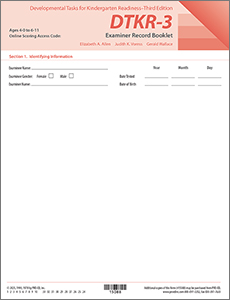 DTKR-3 Examiner Record Booklets (25) with Access Codes